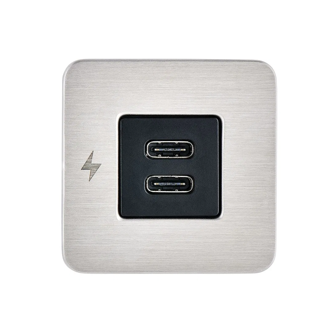 SC-TILE-21 – SCANSTRUT USB Outlet, Marine And Vehicle Use Dual USB-C Fast Charge Socket 10 To 32 Volt DC Input Voltag...